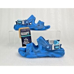 Rugged Shark Adventure Trail Blue Sandals Floatable Washable Boys Size 7 NEW